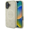 Guess GUHMP16SPSAPSMED iPhone 16 6.1 złoty/gold hardcase Saffiano Peony Classic Logo MagSafe